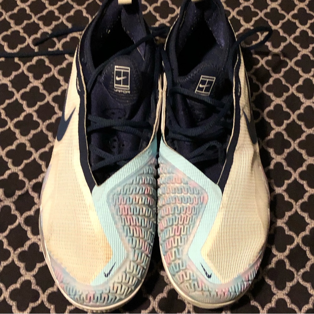 Nike Womens React Vapor NXT Flyweave CVO724 Sz 10.5 Blue White
